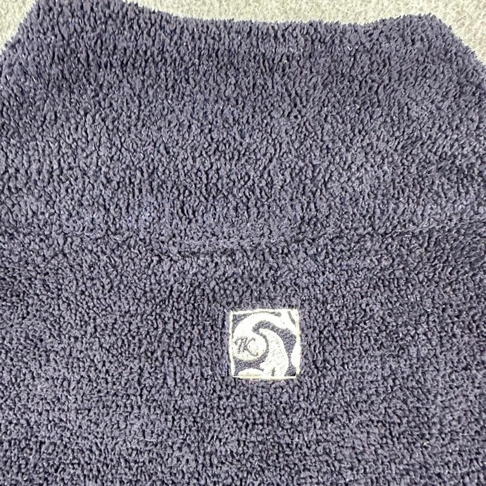 Kashwere Quarter Zip Pullover Mens XL Navy‎ Blue Microfiber Fleece Soft Solid